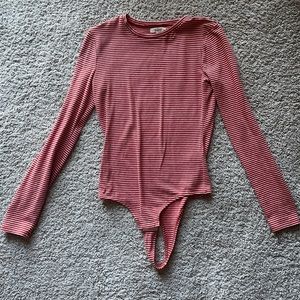 Madewell orange striped bodysuit, medium